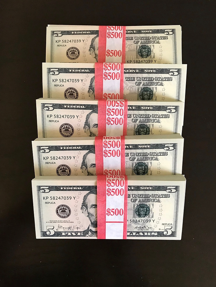 $2,500 Prop Money 5 stacks