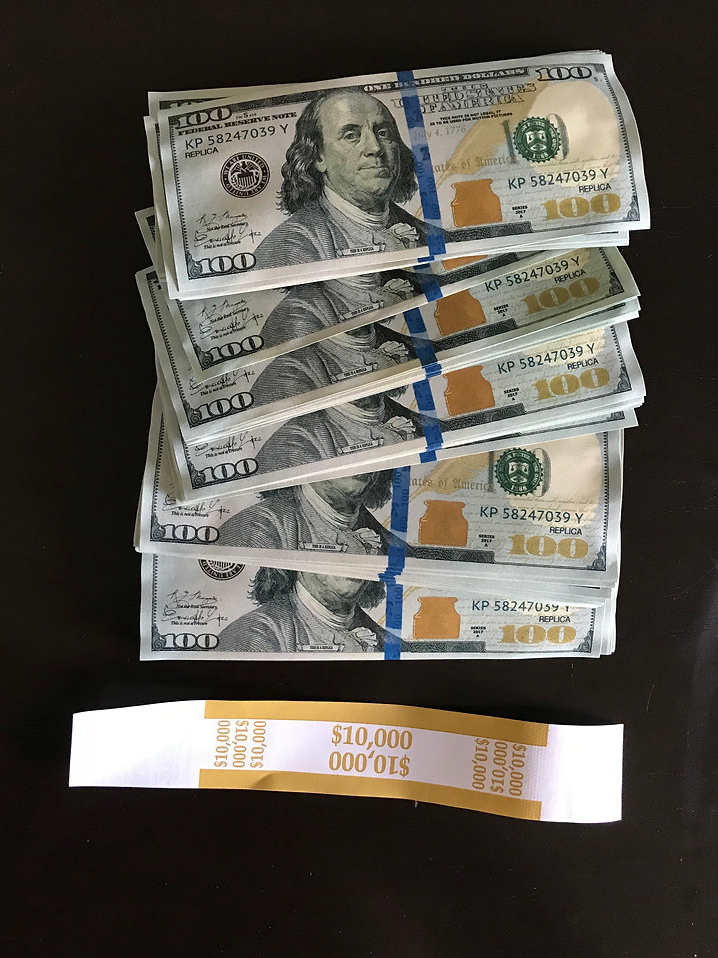 $100.000 Used Prop Money 10 stacks