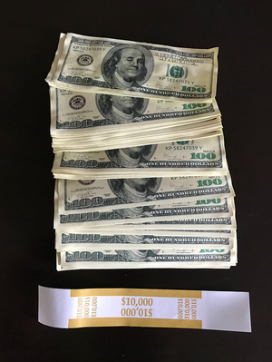 $10,000 Used Prop Money 1 stack